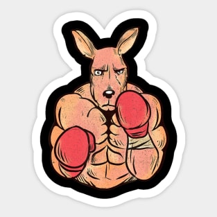 Funny Boxing T-Shirt Kangaroo MMA Boxer Gift Australia Sticker